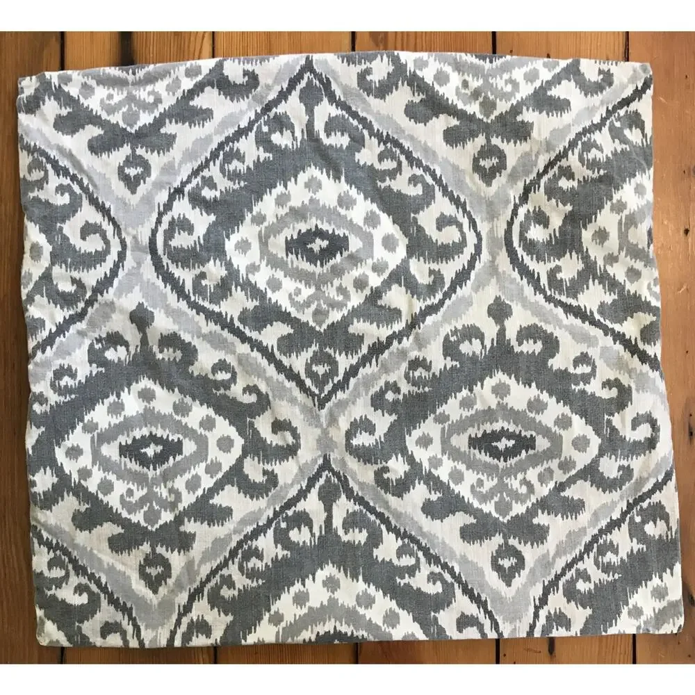 Set Pair 2 Euro Style Damask Gray Cotton Canvas Throw Pillow Cases 22